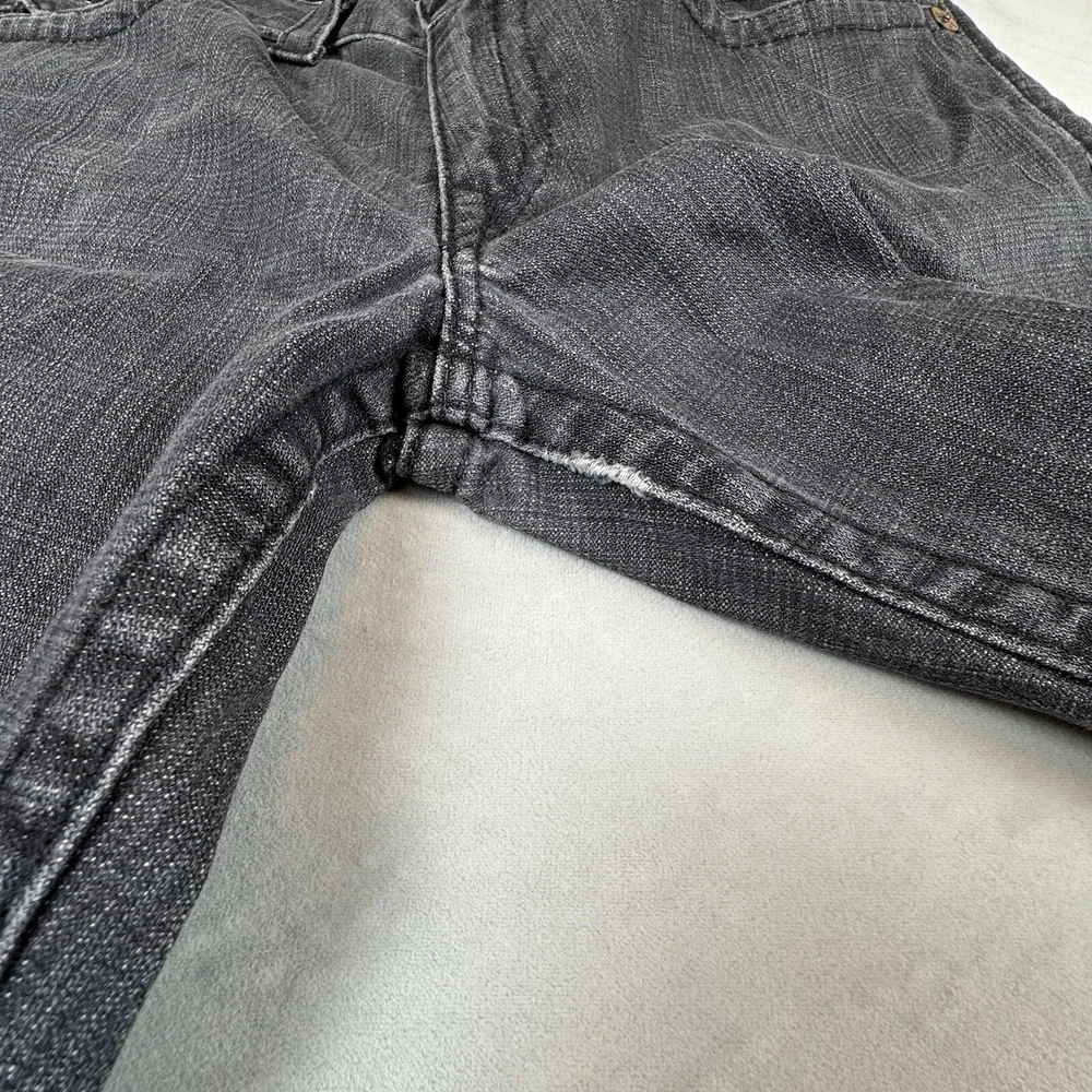 Vintage True Religion Jeans Mens 36 Gray Black Leather Logos Billy Y2K 2000s